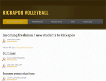 Tablet Screenshot of kickapoovolleyball.com